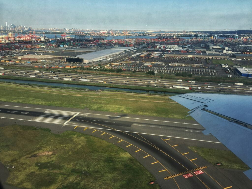 Arial view of the Newark airport, New Jersey.